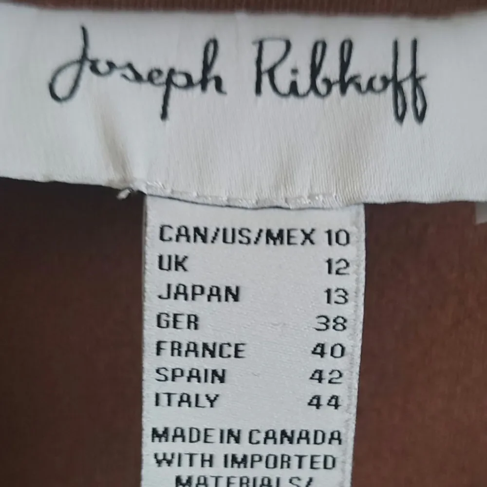 Joseph Ribkoff Brown Draped V-Neck High Low Top Size 10 Made in Canada